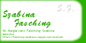 szabina fasching business card